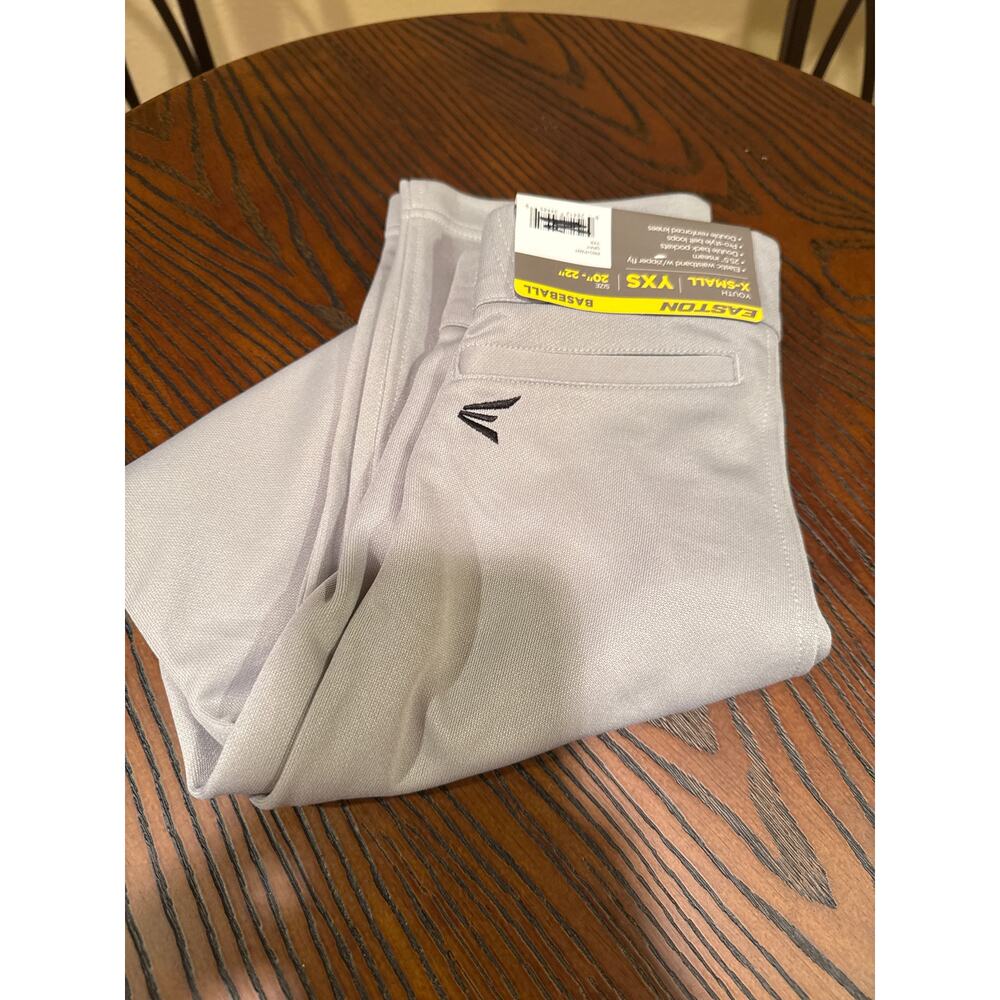 Easton Baseball Pants Boys Size xsmall Gray Elastic Waist band Double Knee